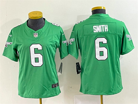 Women's Philadelphia Eagles #6 DeVonta Smith Green 2023 F.U.S.E. Stitched Football Jersey