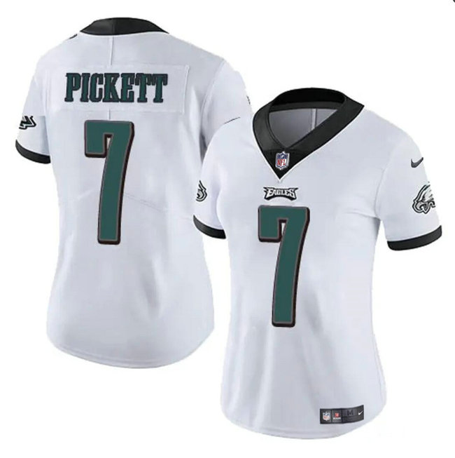 Women's Philadelphia Eagles #7 Kenny Pickett White Vapor Untouchable Limited Stitched Football Jersey