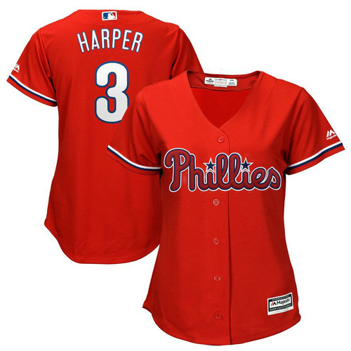 Women's Philadelphia Phillies #3 Bryce Harper Cool Base Jersey