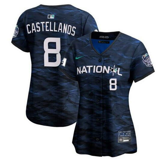 Women's Philadelphia Phillies #8 Nick Castellanos Royal 2023 All-Star Stitched Baseball Jersey