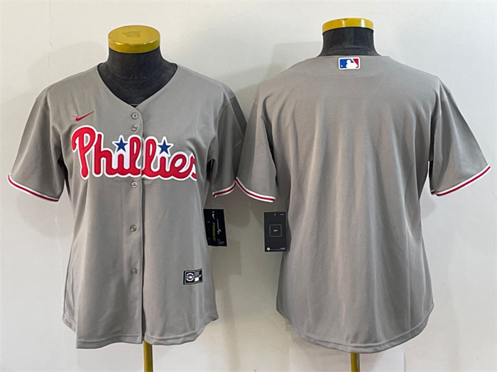 Women's Philadelphia Phillies Blank Gray Cool Base Stitched Baseball Jersey