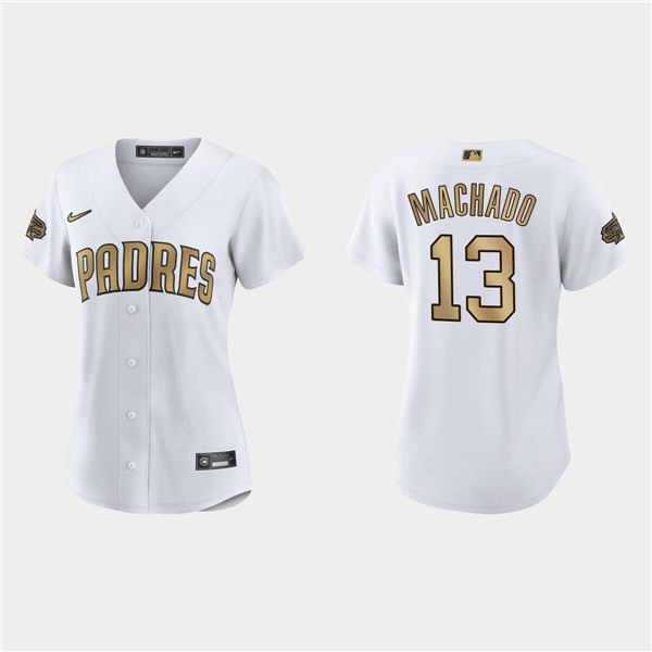 Women's San Diego Padres #13 Manny Machado 2022 All-Star White Stitched Baseball Jersey