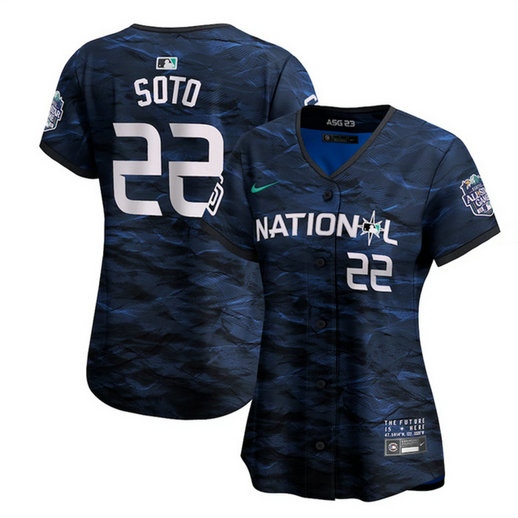 Women's San Diego Padres #22 Juan Soto Royal 2023 All-Star Stitched Baseball Jersey