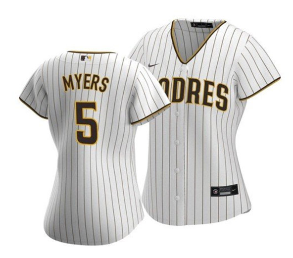 Women's San Diego Padres #5 Wil Myers White Cool Base Stitched Baseball Jersey