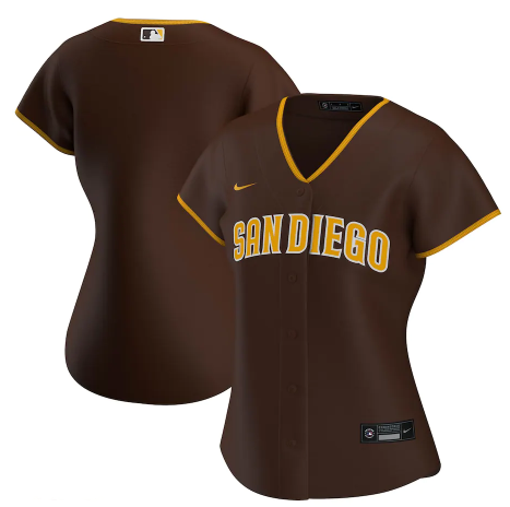 Women's San Diego Padres Blank Brown Cool Base Stitched Baseball Jersey