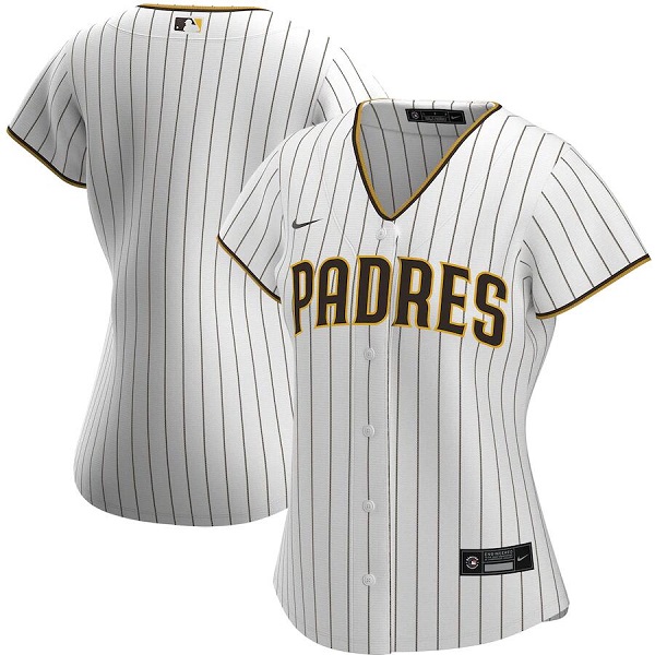 Women's San Diego Padres Blank White Cool Base Stitched Baseball Jersey