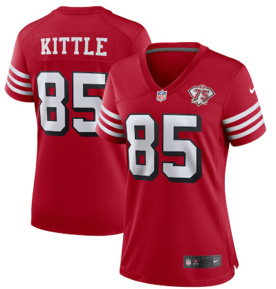 Women's San Francisco 49ers #10 George Kittle 75th Anniversary Jersey