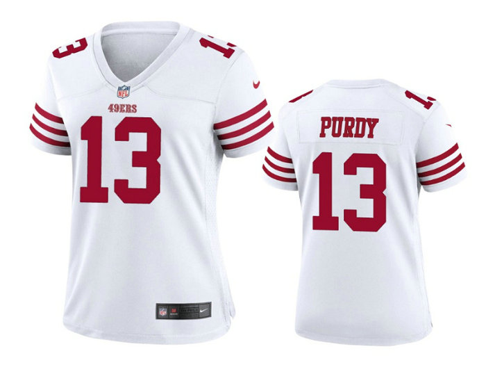 Women's San Francisco 49ers #13 Brock Purdy White Stitched Game Jersey