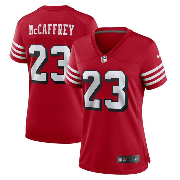 Women's San Francisco 49ers #23 Christian McCaffrey New Red Stitched Jersey