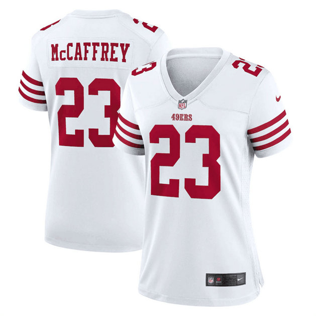 Women's San Francisco 49ers #23 Christian McCaffrey White Stitched Jersey