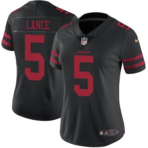 Women's San Francisco 49ers #5 Trey Lance Black Alternate Women's Stitched NFL Vapor Untouchable Limited Jersey