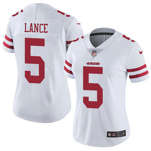 Women's San Francisco 49ers #5 Trey Lance White Women's Stitched NFL Vapor Untouchable Limited Jersey