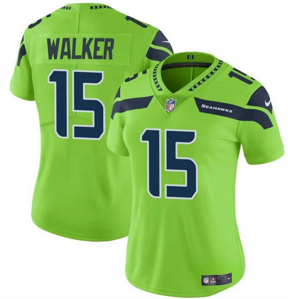 Women's Seattle Seahawks #15 P.J. Walker Green Vapor Limited Stitched Football Jersey
