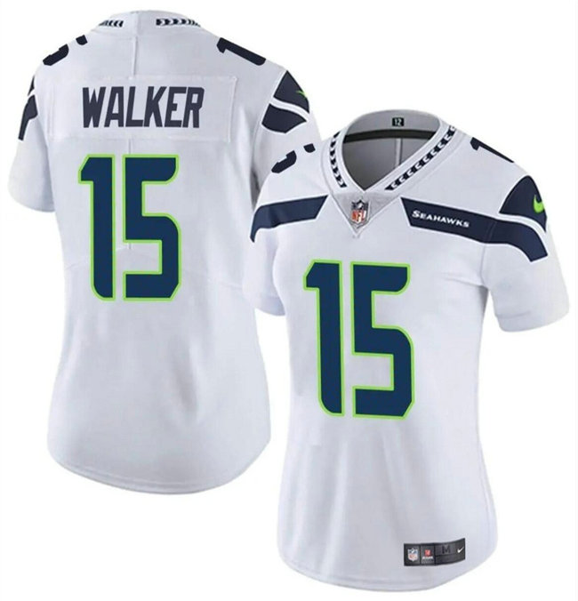 Women's Seattle Seahawks #15 P.J. Walker White Vapor Limited Stitched Football Jersey