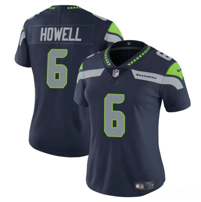 Women's Seattle Seahawks #6 Sam Howell Navy Vapor Limited Stitched Football Jersey(Run Small)