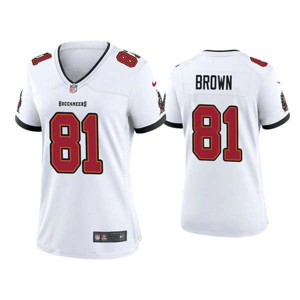 Women's Tampa Bay Buccaneers #81 Antonio Brown White 2021 Limited Stitched Jersey