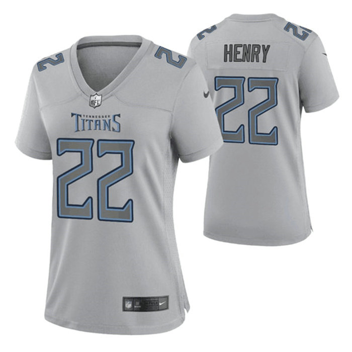 Women's Tennessee Titans #22 Derrick Henry Gray Atmosphere Fashion Stitched Football Jersey