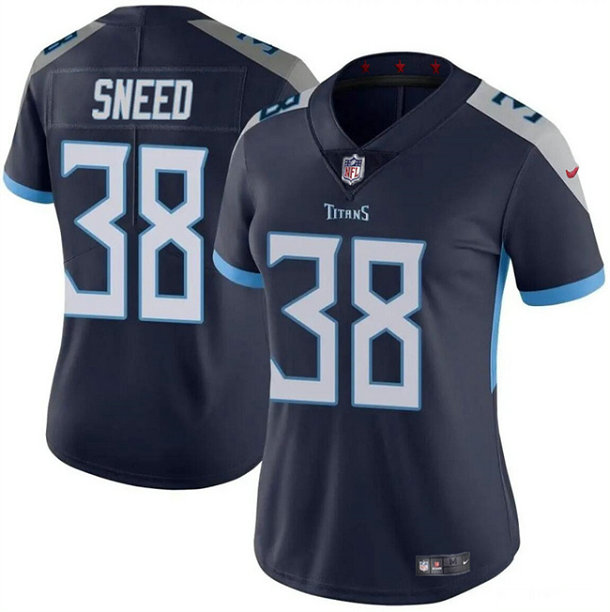 Women's Tennessee Titans #38 L'Jarius Sneed Navy Vapor Stitched Football Jersey