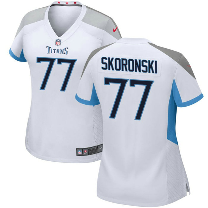Women's Tennessee Titans #77 Peter Skoronski White 2023 Draft Stitched Game Jersey