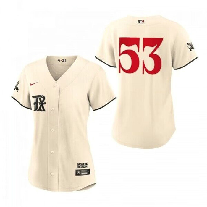 Women's Texas Rangers #53 Adolis García Cream 2023 City Connect Stitched Baseball Jersey