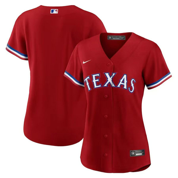 Women's Texas Rangers Blank Red Stitched Baseball Jersey