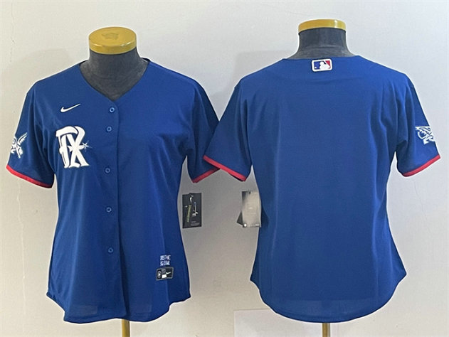 Women's Texas Rangers Blank Royal 2023 City Connect Stitched Baseball Jersey