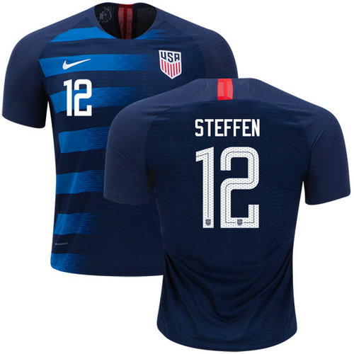 Women's USA #12 Steffen Away Soccer Country Jersey