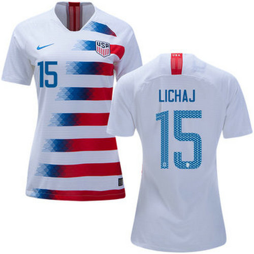 Women's USA #15 Lichaj Home Soccer Country Jersey