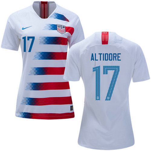 Women's USA #17 Altidore Home Soccer Country Jersey1