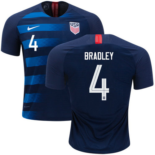 Women's USA #4 Bradley Away Soccer Country Jersey1