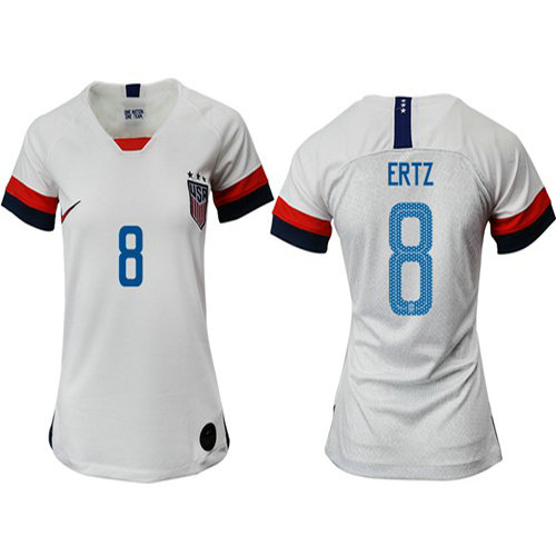 Women's USA #8 Ertz Home Soccer Country Jersey