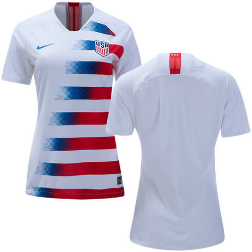 Women's USA Blank Home Soccer Country Jersey1