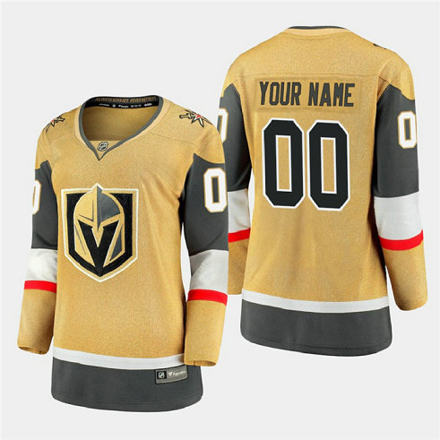 Women's Vegas Golden Knights Custom Women's 2020-21 Player Alternate Stitched NHL Jersey Gold