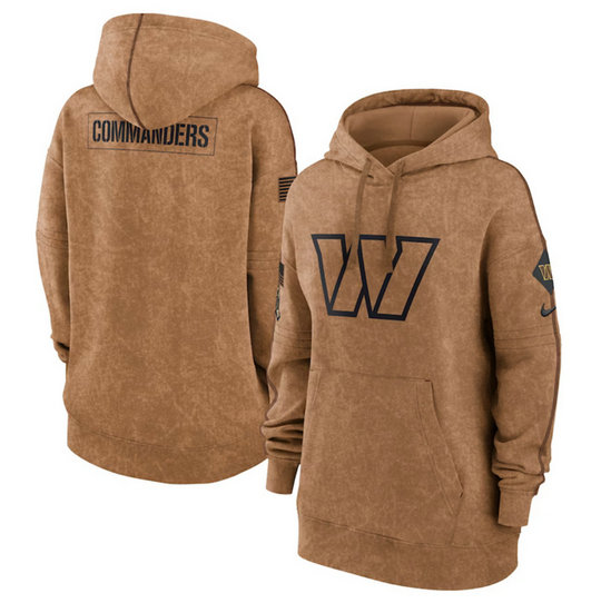 Women's Washington Commanders 2023 Brown Salute To Service Pullover Hoodie