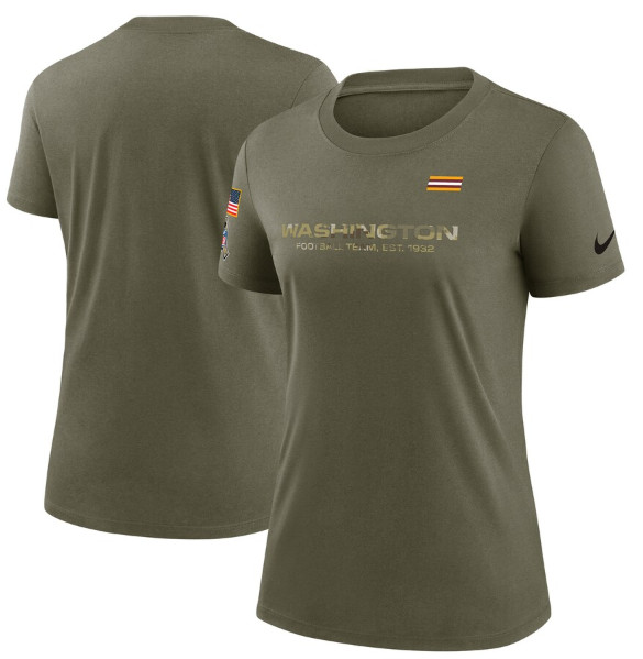 Women's Washington Football Team Olive 2021 Salute To Service T-Shirt 