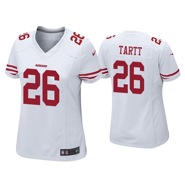 Women 49ers #26 Jaquiski Tartt White Jersey