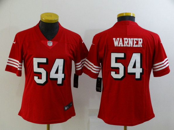 Women 49ers 54 Fred Warner Red Women Color Rush Vapor Untouchable Limited Jersey