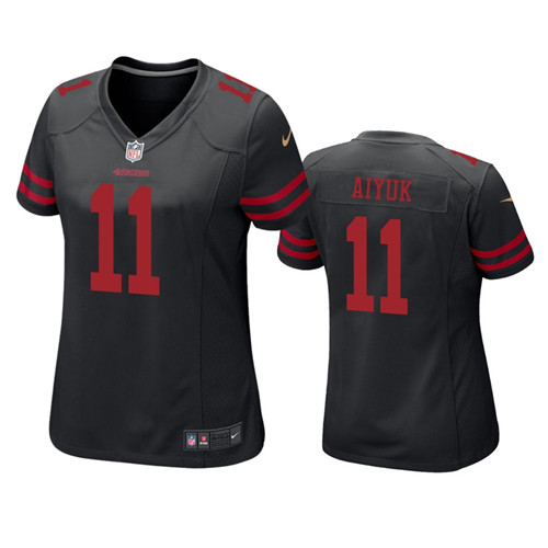 Women 49ers Brandon Aiyuk #11 Black Jersey