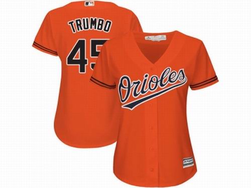 Women Baltimore Orioles #45 Mark Trumbo orange Jersey