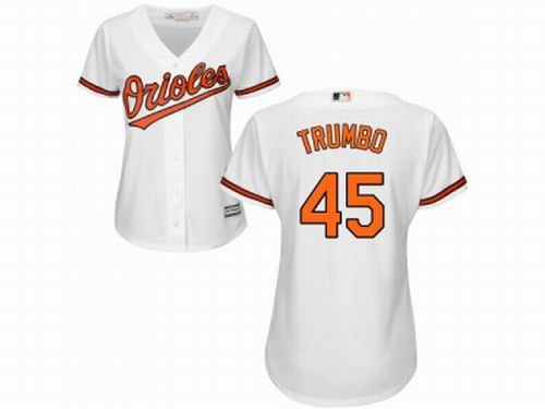 Women Baltimore Orioles #45 Mark Trumbo white Jersey