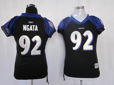 Women Baltimore Ravens #92 Haloti Ngata black jerseys