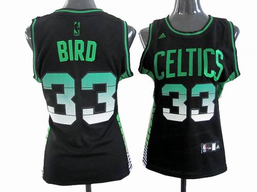 Women Boston Celtic #33 Larry Bird Carbon black Fiber Jersey