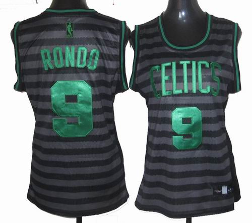 Women Boston Celtics 9# Rajon Rondo Groove Fashion Swingman Jersey