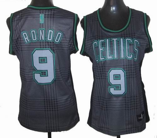 Women Boston Celtics 9# Rajon Rondo Rhythm Fashion Swingman Jersey