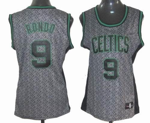 Women Boston Celtics 9# Rajon Rondo Static Fashion Swingman Jersey