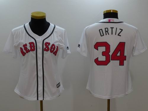 Women Boston Red Sox #34 David Ortiz white Mother's Day Jersey