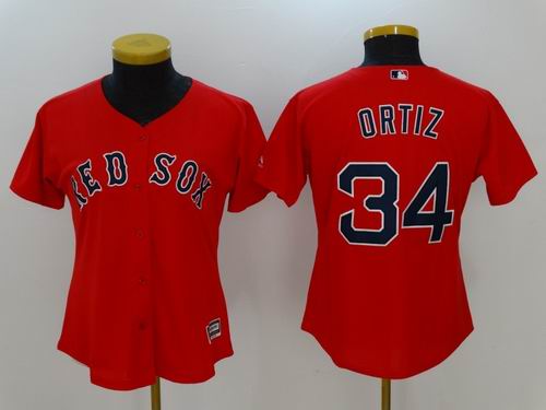 Women Boston Red Sox 34# David Ortiz red