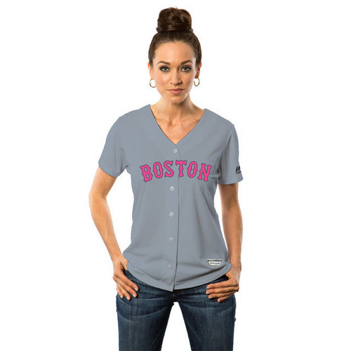 Women Boston Red Sox Gray Road 2016 Mother-s Day Cool Base Team Jersey