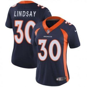 Women Broncos #30 Phillip Lindsay Navy Jersey