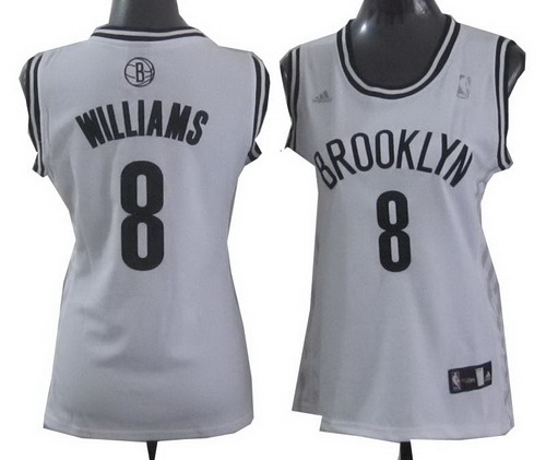 Women Brooklyn Nets #8 Deron Williams White jersey